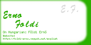 erno foldi business card