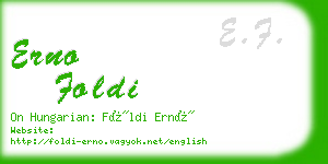 erno foldi business card